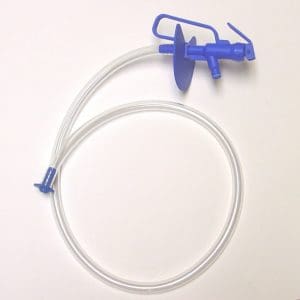 Remote Discharge Tap with Teflon and Kalrez Seals - Blue