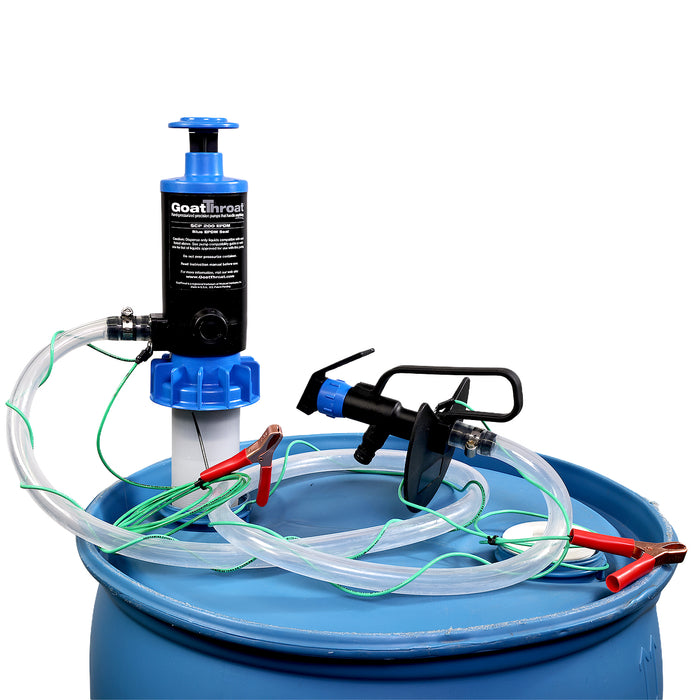 Groundable Drum Pump and Remote tap with EPDM Seal, PVC Hose, 5 foot section