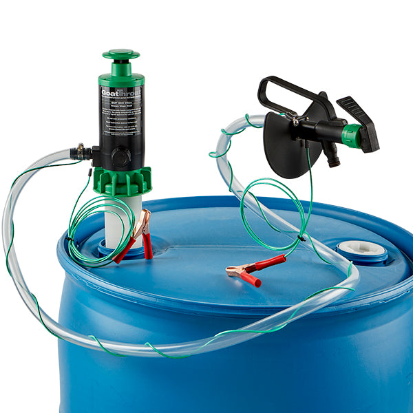 Groundable Drum Pump and Remote Discharge Tap with Viton Seals - select and add appropriate hose
